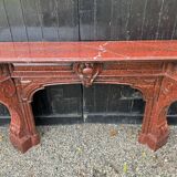 Napoleon III Fireplace in Red Griotte Marble Circa 1880