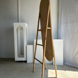Miroir sur pied en bambou et rotin H:1m80