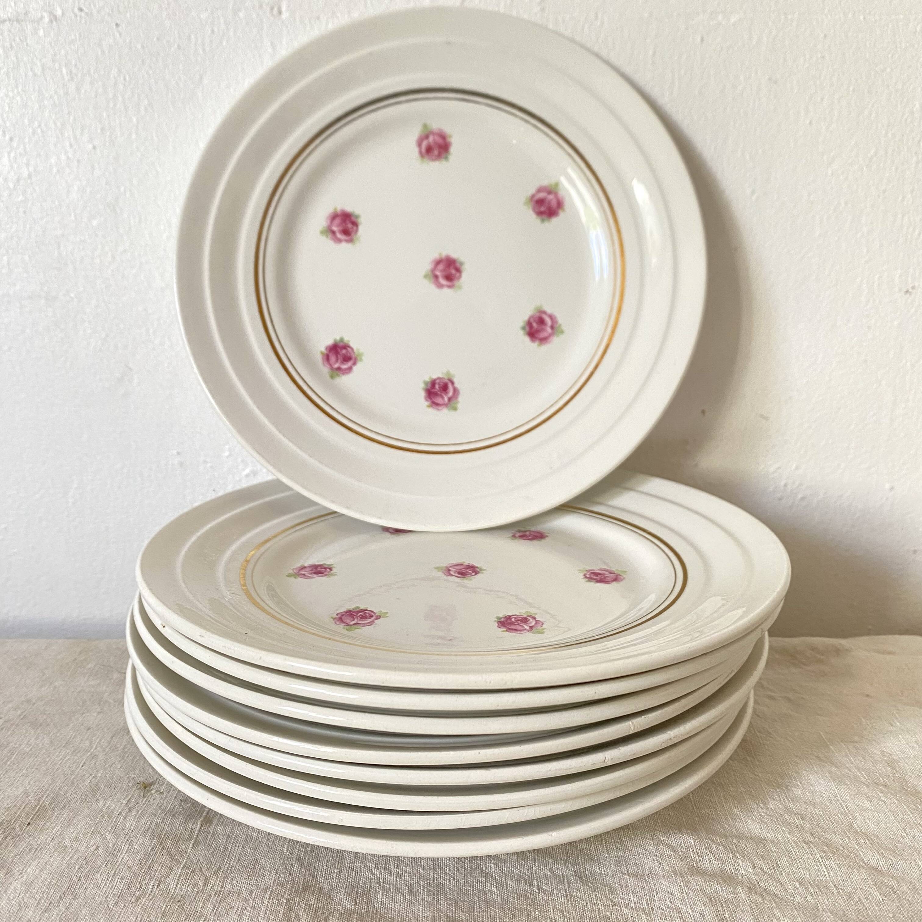 St Amand dessert plates, Roses
