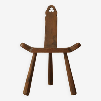 Tripod chair 50s in wood brutalist design