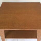 1950 compass foot pedestal table in light wood, side table, side table