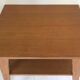 Guéridon pieds compas 1950 en bois clair, desserte, table d'appoint