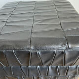 Pouf coffre en cuir noir de Sède