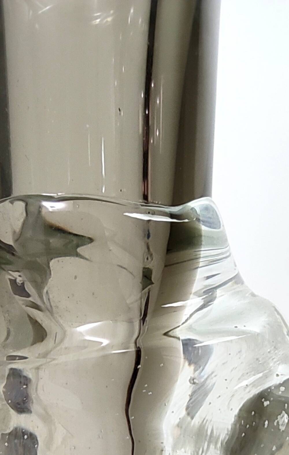 Transparent and Grey Sommerso Murano Glass Vase by Hora P