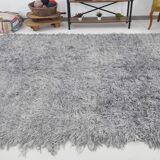 8x10 wool handmade gray kilim rug 253x300cm