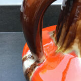 Flamed ceramic pitcher, Baudin, 70s