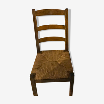 Chaise en bois assise paillées rustiques