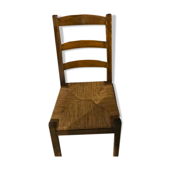 Chaise en bois assise paillées rustiques