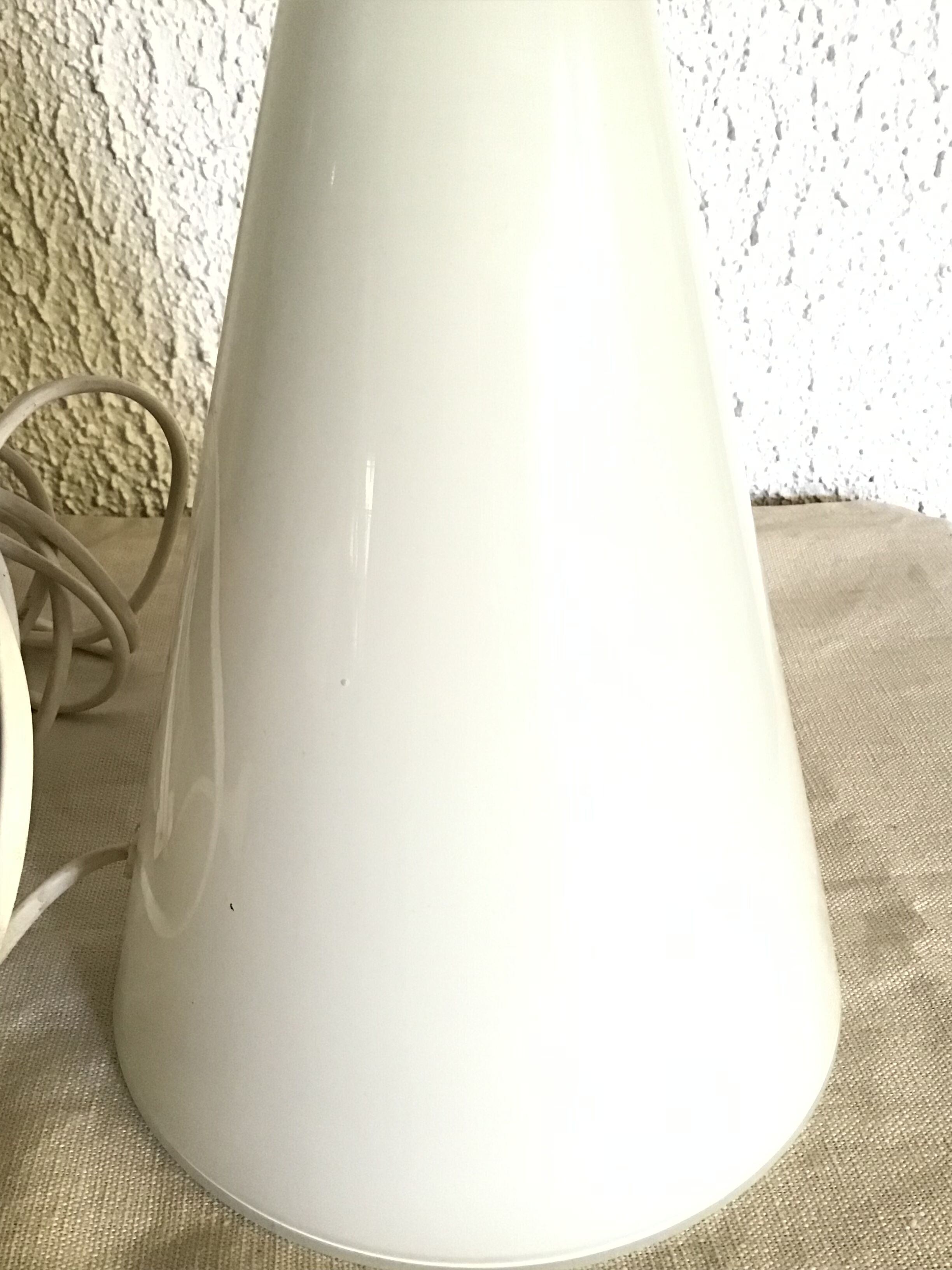 White opaque glass cone lamp