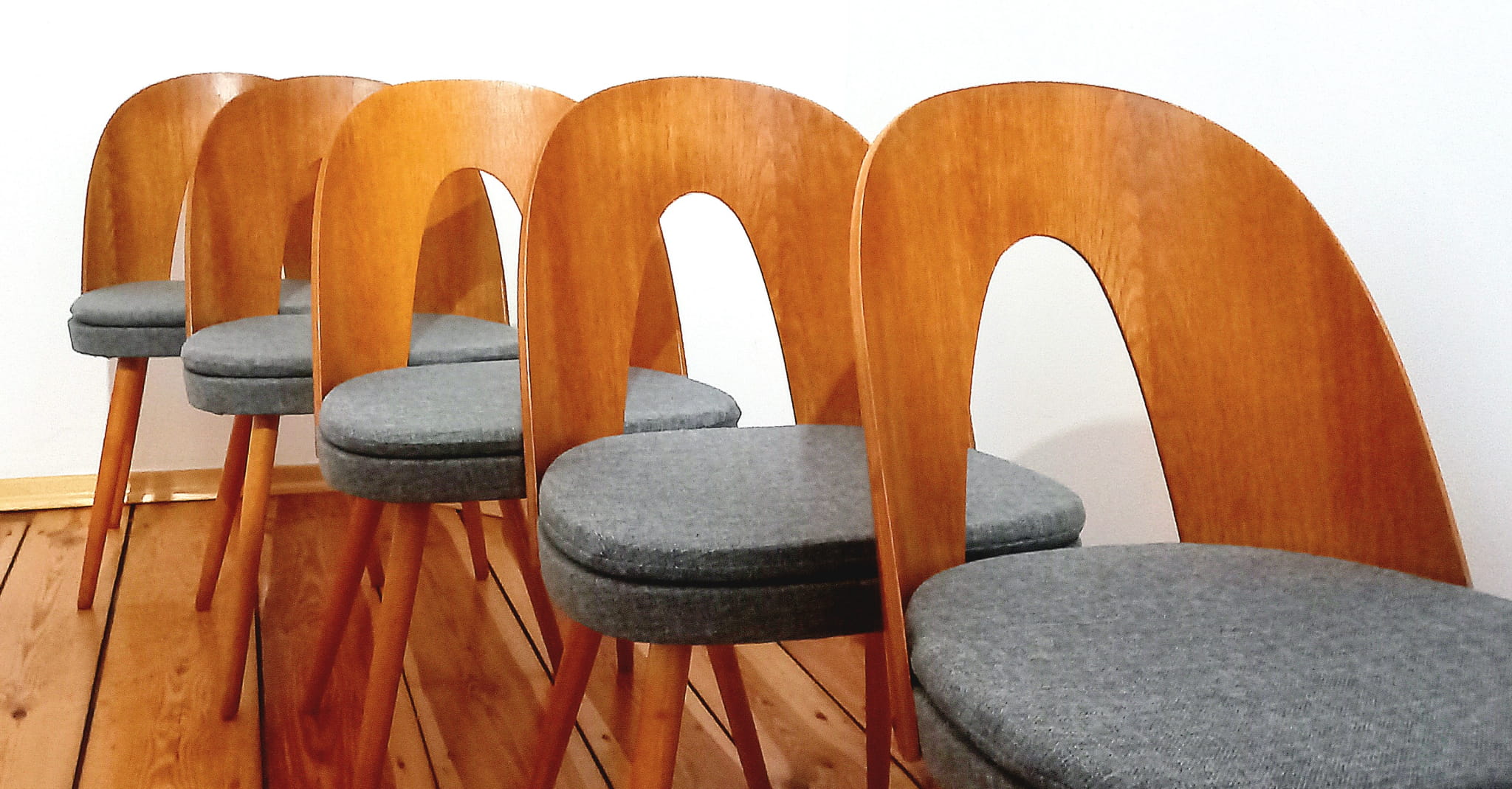 Set of five chairs, design. A. Suman, Tatra Nabytok, Czechoslovakia, 60s