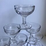 set of 9 small molded glass shot glasses early twentieth century