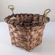 David Marshall brutalist splint wood and cast brass basket, 1970s