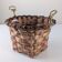 David Marshall brutalist splint wood and cast brass basket, 1970s