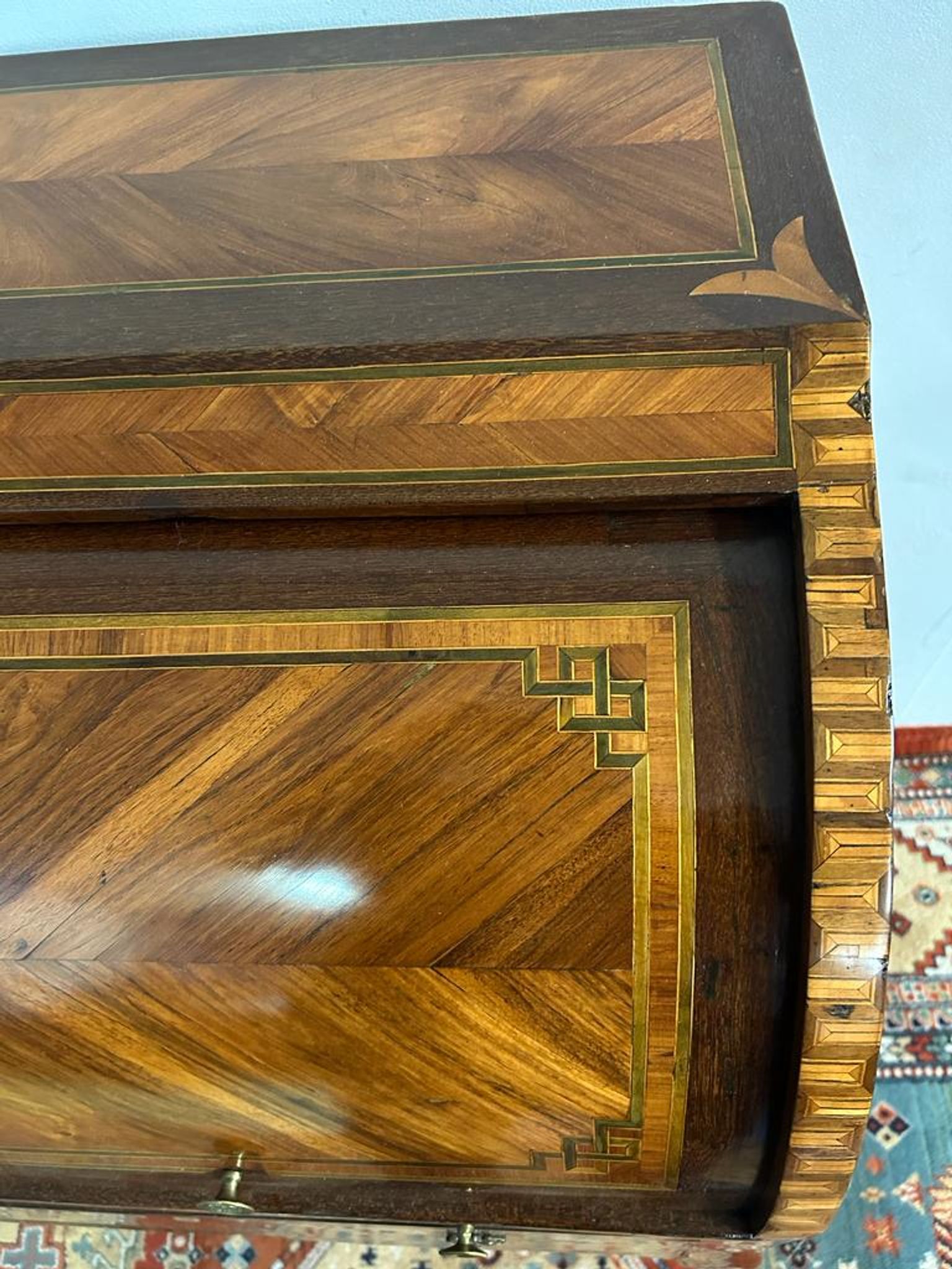 Desk cylinder marquetry louis xv period eighteenth