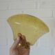 Amber Bubble Glass Ceiling Light, Brass Semi Flush Mount, Mushroom Lamp
