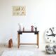 Vintage children's desk in solid oak and red formica, 50s/60s