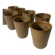 Set of 8 cups in glazed stoneware vintage Digoin 1970