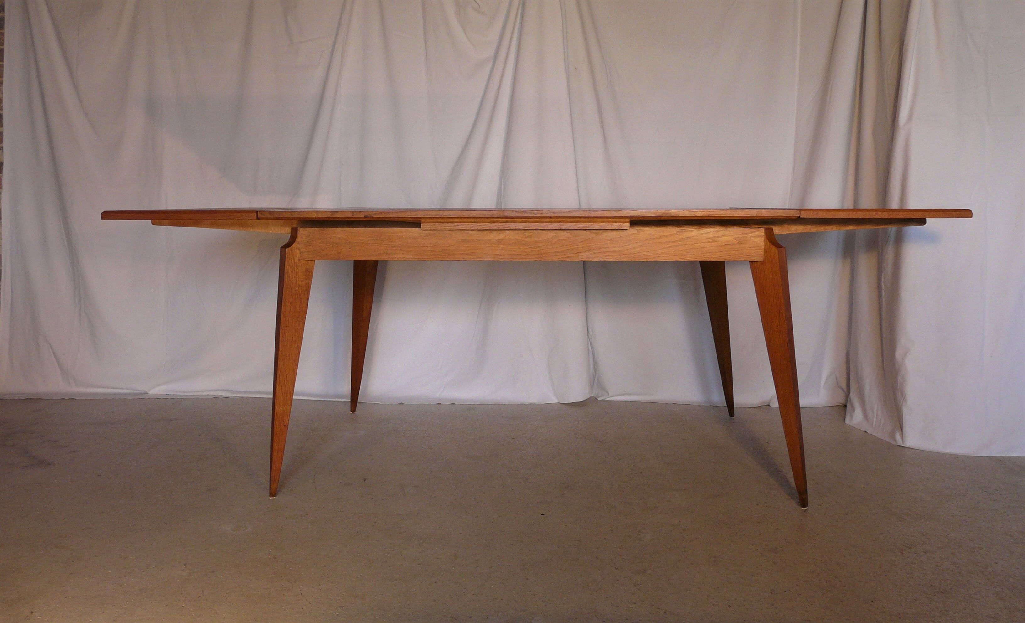 Vintage extendable rectangular table 50s