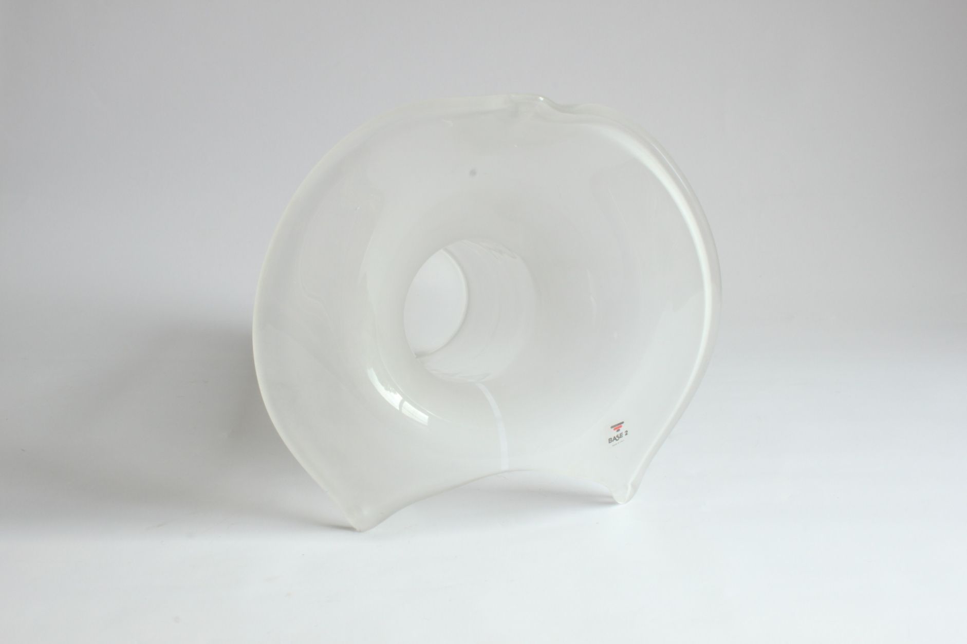 Orchid vase in milky Murano glass by Base2, Italy 1970