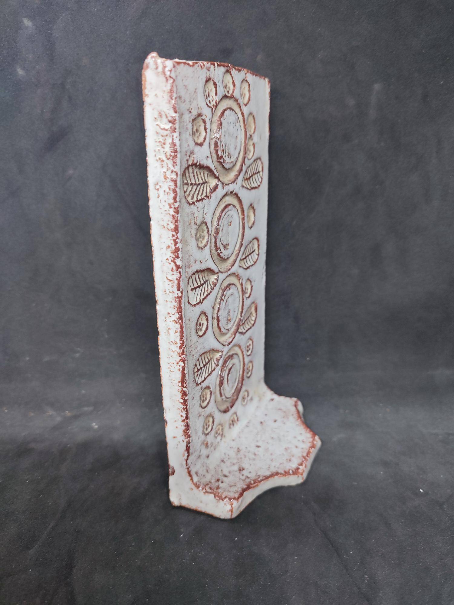 Candle holder with floral decoration typical of Michel Barbier's work but not signed in good condition