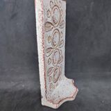 Candle holder with floral decoration typical of Michel Barbier's work but not signed in good condition