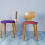 Ensemble de 2 chaises en contreplaqué par Cor Alons années 1950.