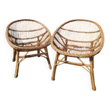 Pair of wicker armchairs