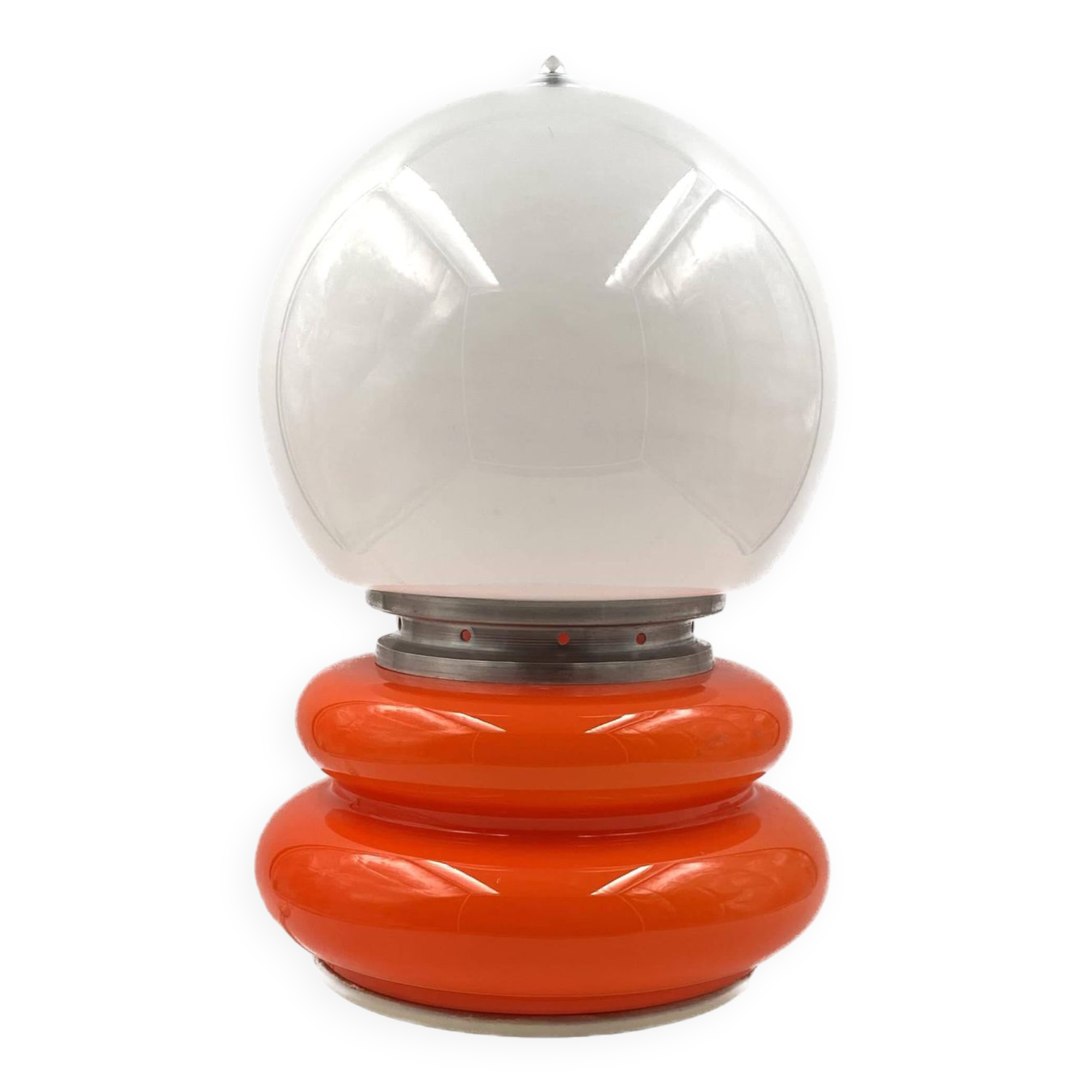 Space Age Orange Murano glass table lamp, AV Mazzega, 1970s