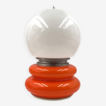Space Age Orange Murano glass table lamp, AV Mazzega, 1970s