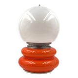 Space Age Orange Murano glass table lamp, AV Mazzega, 1970s