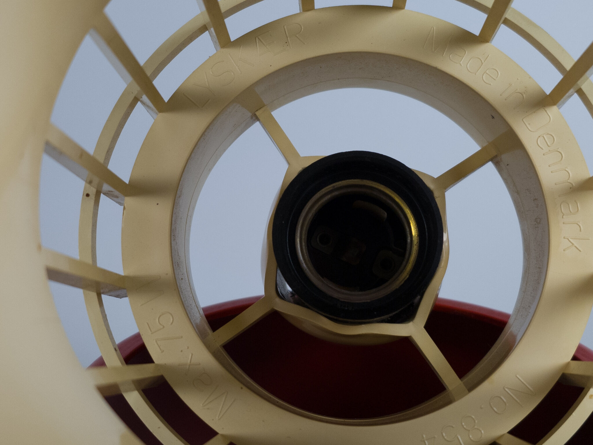 Lyskaer Belysning made in Denmark model 854 set of hanging lamps plastic mid century