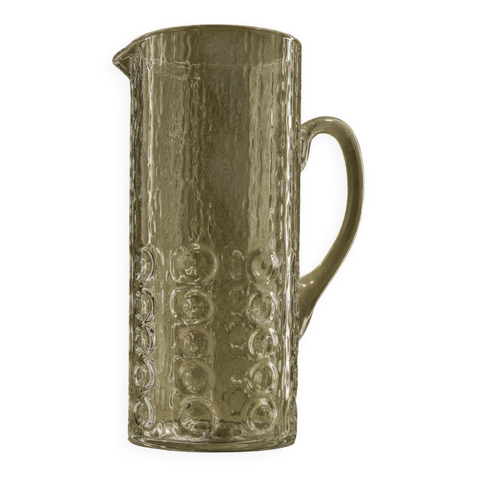 Vintage glass bubble-blown jug from the 1970s.