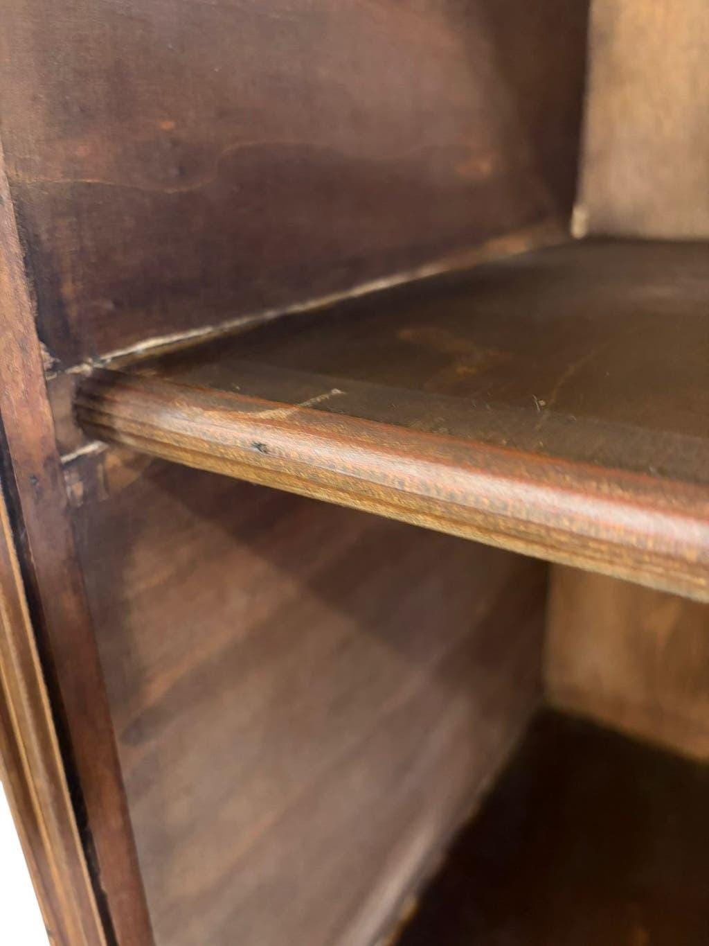 Vintage wooden display shelf/bookcase, shallow.