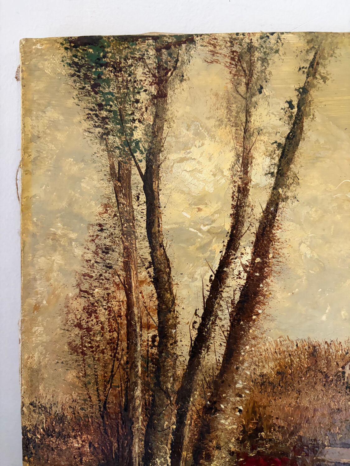 Romantic landscape with horses, oil on canvas signed R Bizet.