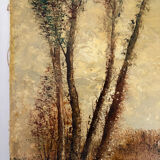 Romantic landscape with horses, oil on canvas signed R Bizet.