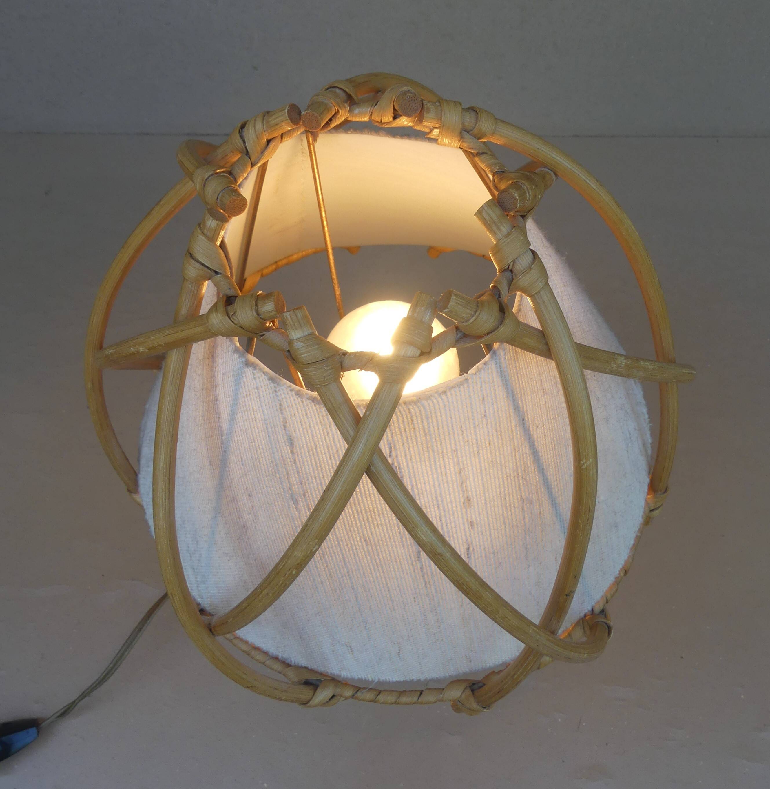 Louis SOGNOT rattan bedside lamp