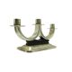 Three-armed candlestick, Art Deco, silver-plated brass, Quist, Germany, 1950s