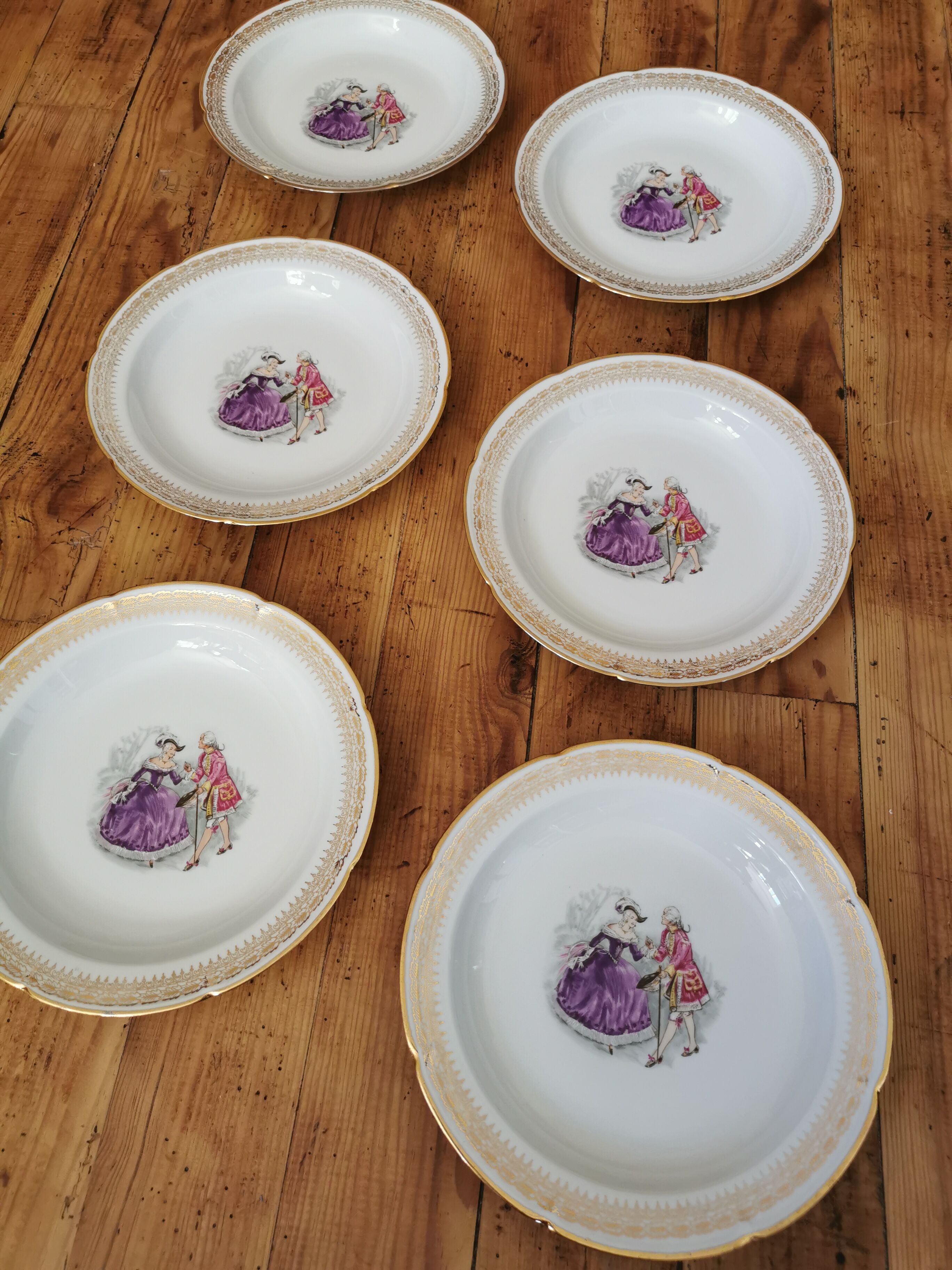 Vintage porcelain hollow plates