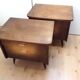 Pair of bedside tables with compass legs / vintage 50s-60s