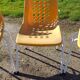 6 chaises de jardin vintage fer et plastic orange