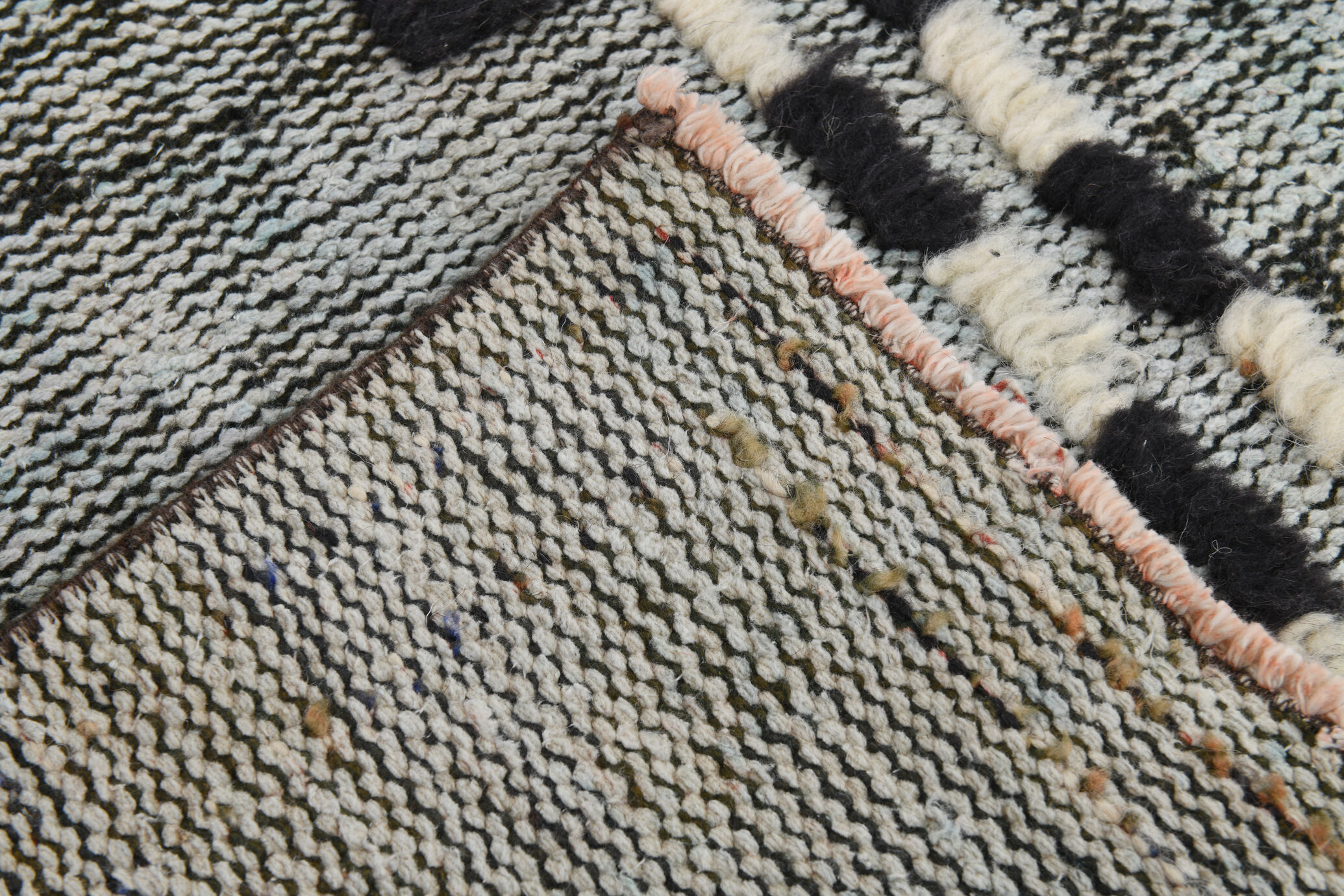 Black & beige turkish runner rug 72x284cm