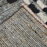 Black & beige turkish runner rug 72x284cm