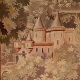 Aubusson Tapestry with Gallant Scene Decor, 19th Century