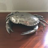 Silver metal box in crab shape