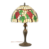 Art Deco Tiffany Style Table Lamp with Organic Base from the 1970s