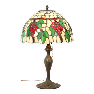 Art Deco Tiffany Style Table Lamp with Organic Base from the 1970s
