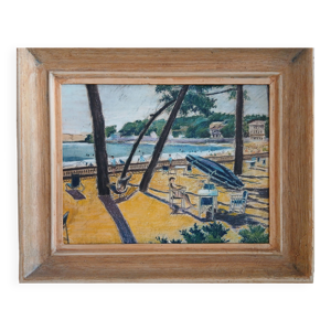 Peinture vintage scène