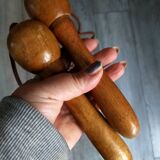 Vintage wood and leather jump rope