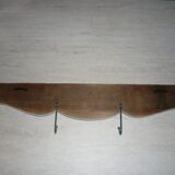 Porte manteaux en bois 4 patères fleurs gris