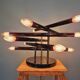 Vintage ceiling light in smoked chrome metal, Sciolari, 1970s